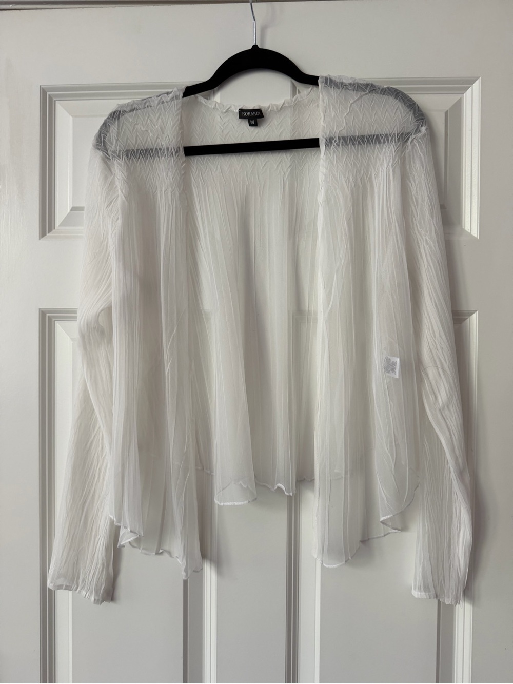 Komarov White Textured Sheer, Lightweight Jacket Size M - Picture 2 of 8